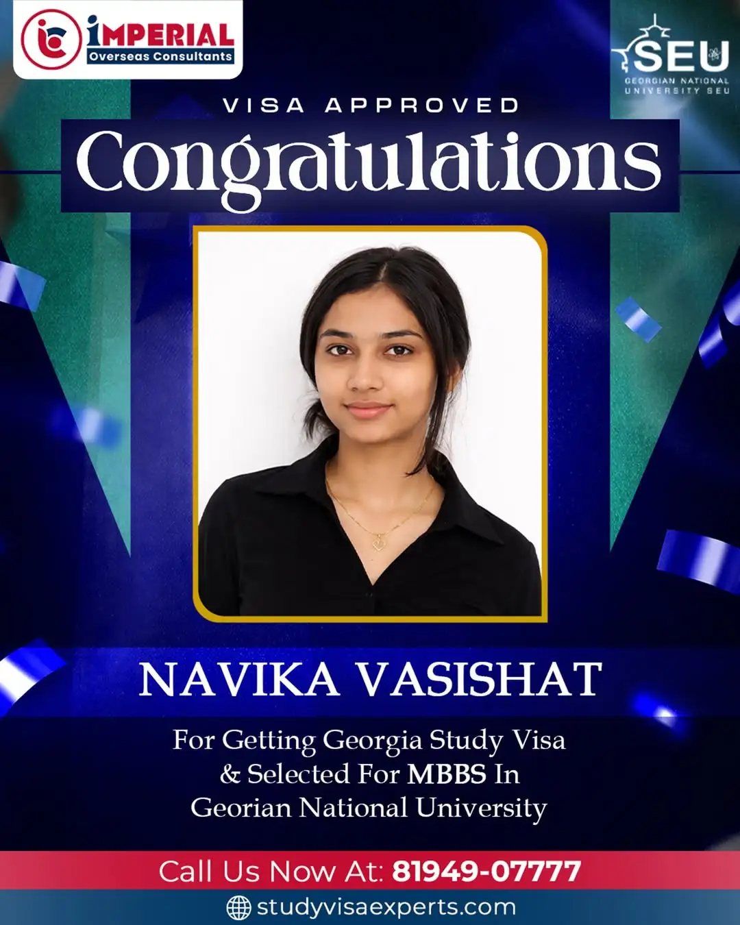 Navika Vasishat - Visa Approved for Georgia