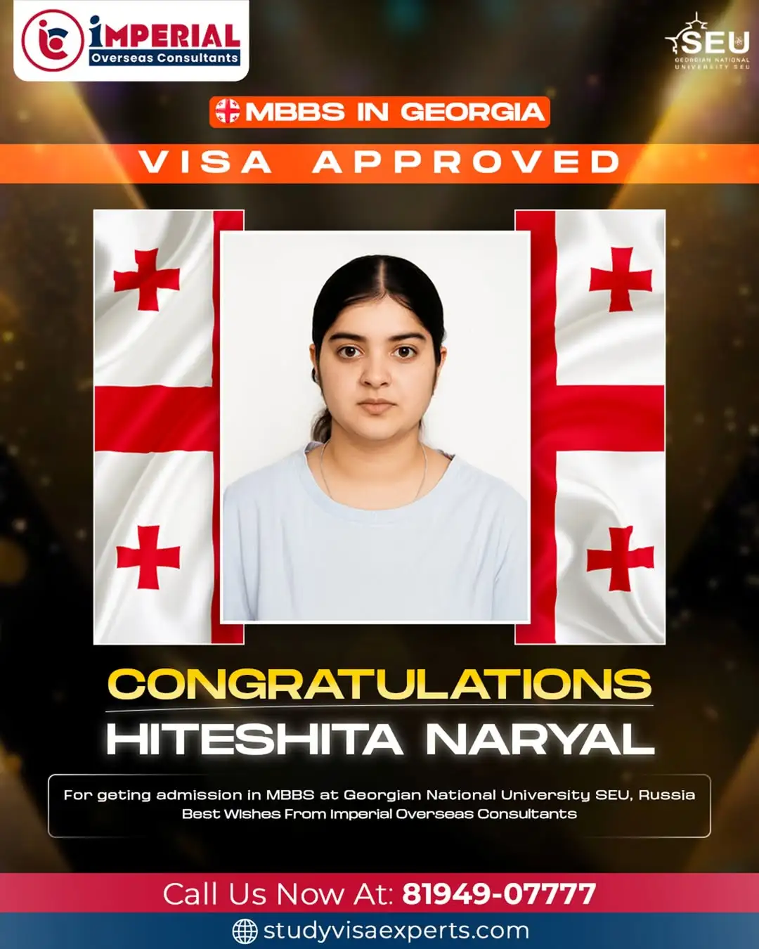 Hiteshita Naryal - Visa Approved for Georgia
