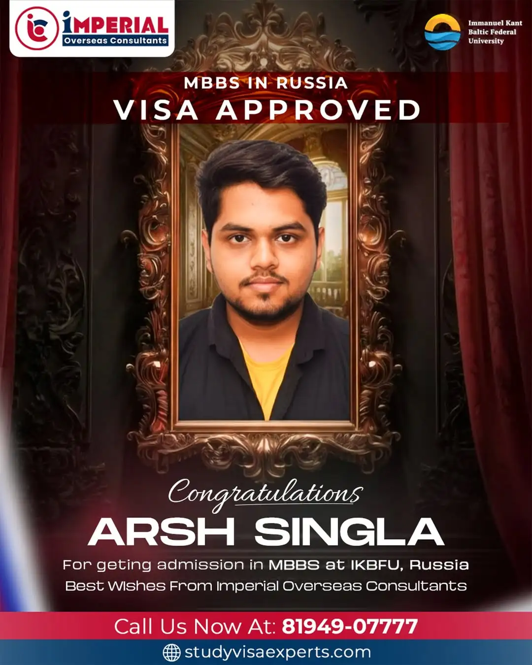 Arsh Singla - Visa Approved for Russia